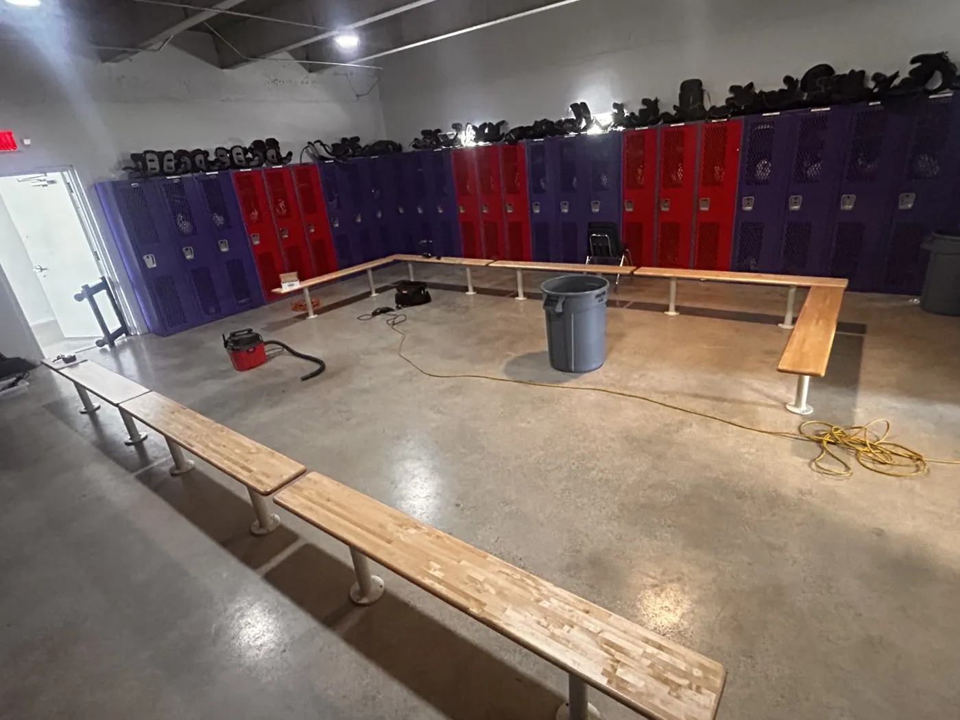 Athletic Locker Room Bench Installation